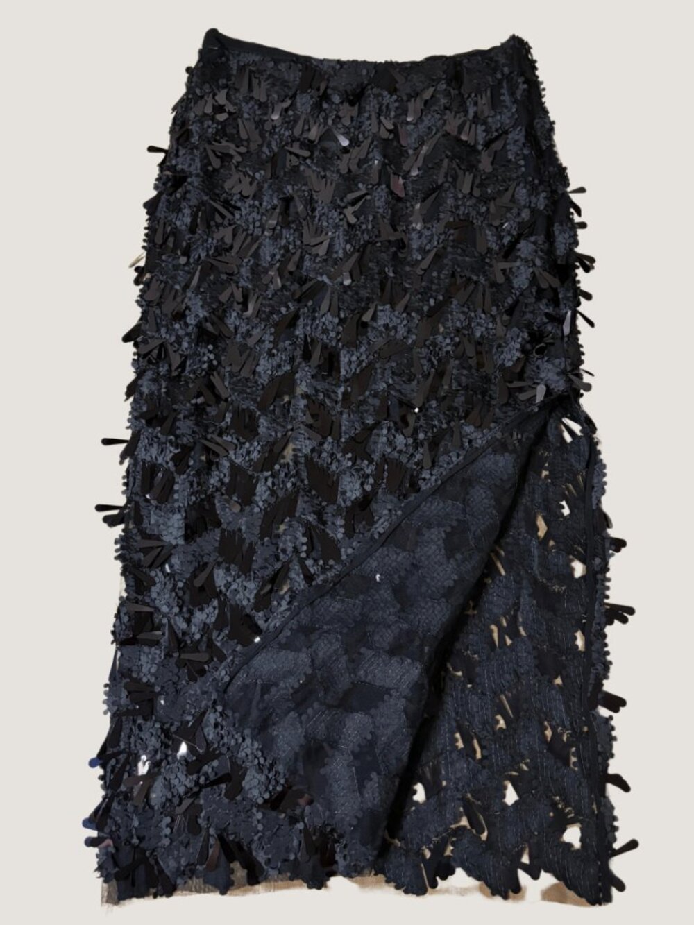 Black Sequins Midi Maxi Skirt NWT Zara sz M